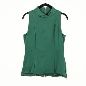 WHBM Mockneck Sleeveless Fitted Blouse
